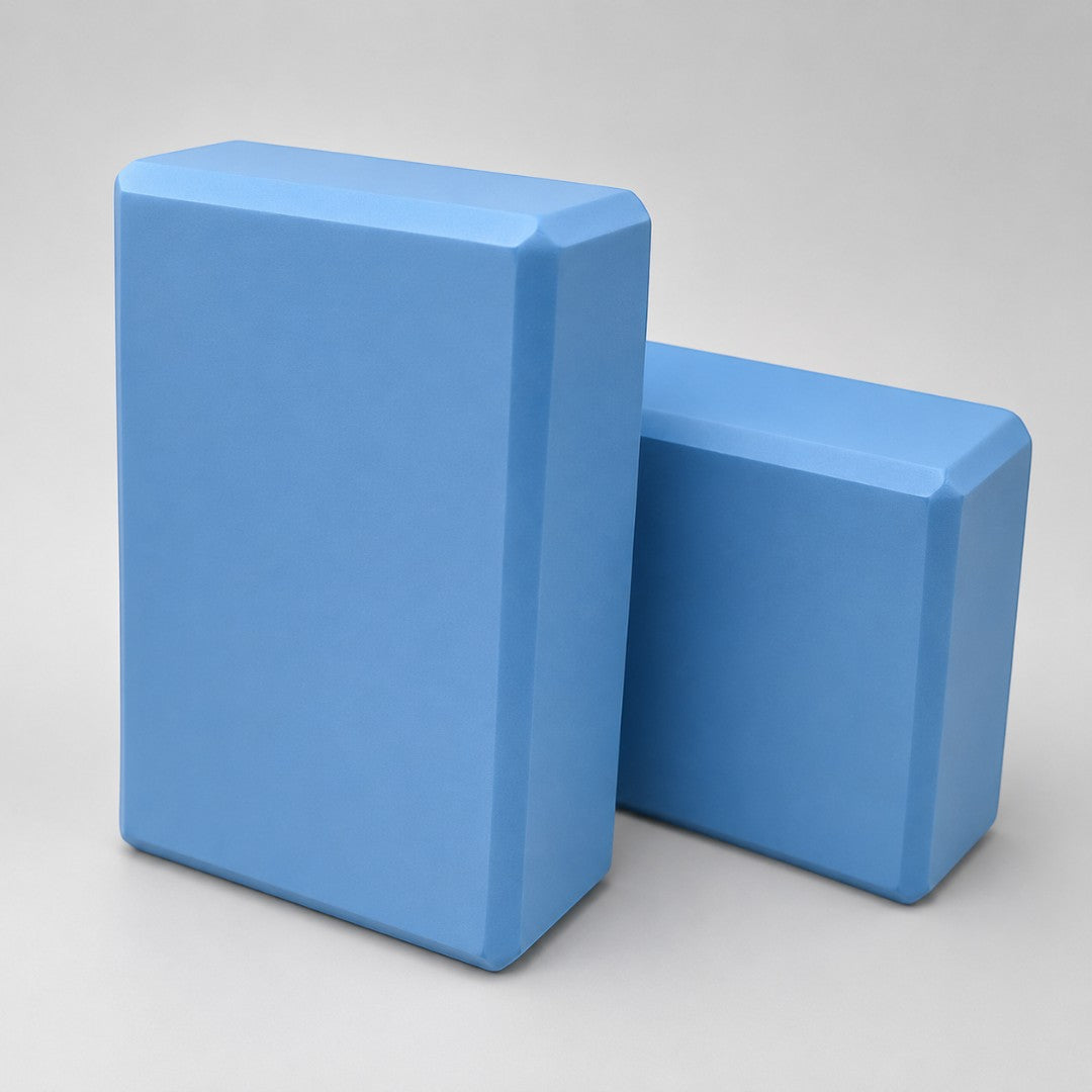 EVA Yoga Block Pair | High Density Foam Support Bricks | Stretch Balance Aid For Pilates, Home Studio Practice And Deep Stretch Support