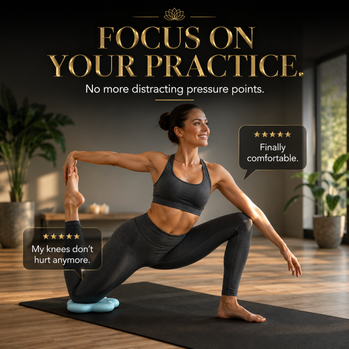 Yoga Knee Pad for Exercise Thickened Non-Slip Kneeling Mat | Portable Elbow & Wrist Support Cushion for Yoga, Pilates & Fitness