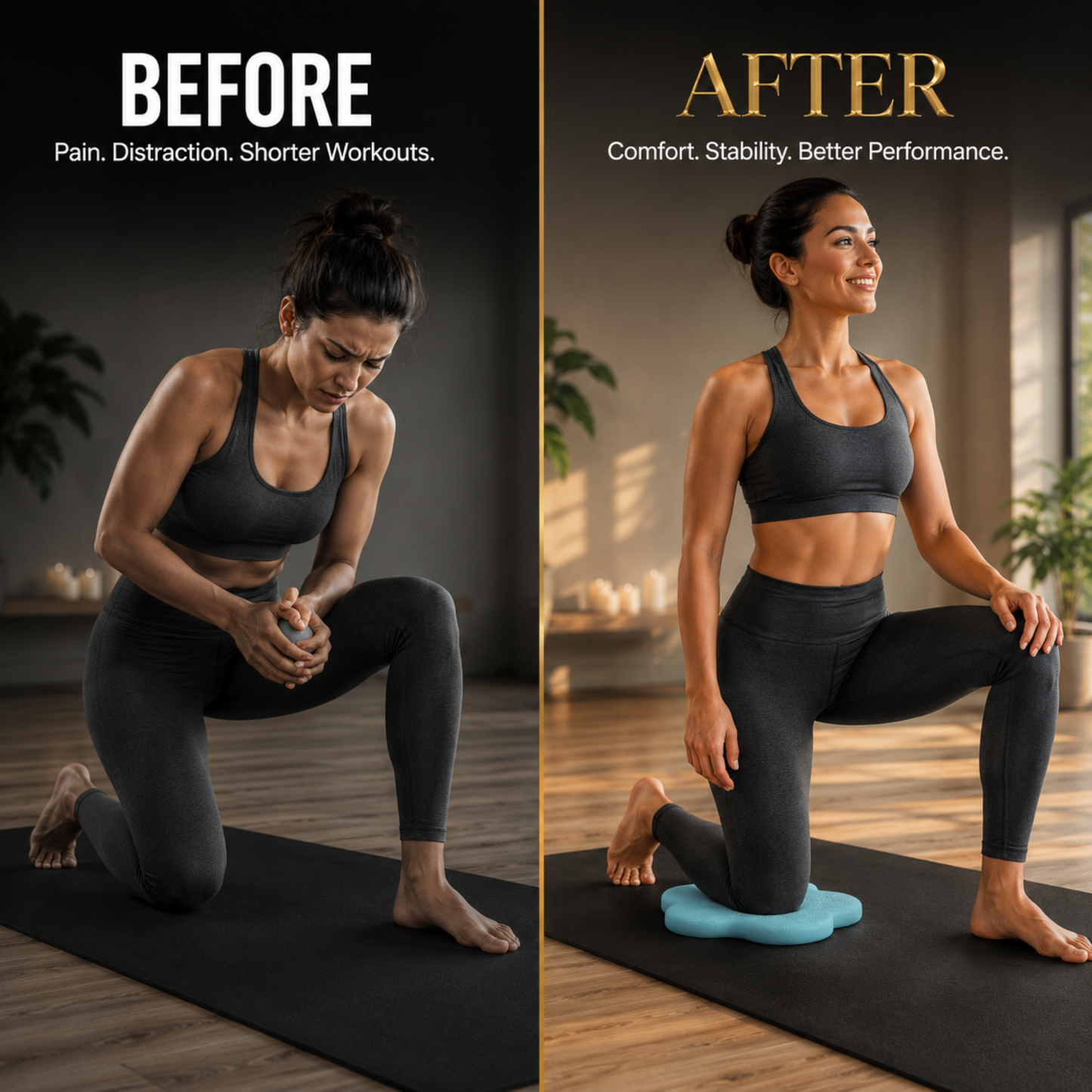 Yoga Knee Pad for Exercise Thickened Non-Slip Kneeling Mat | Portable Elbow & Wrist Support Cushion for Yoga, Pilates & Fitness
