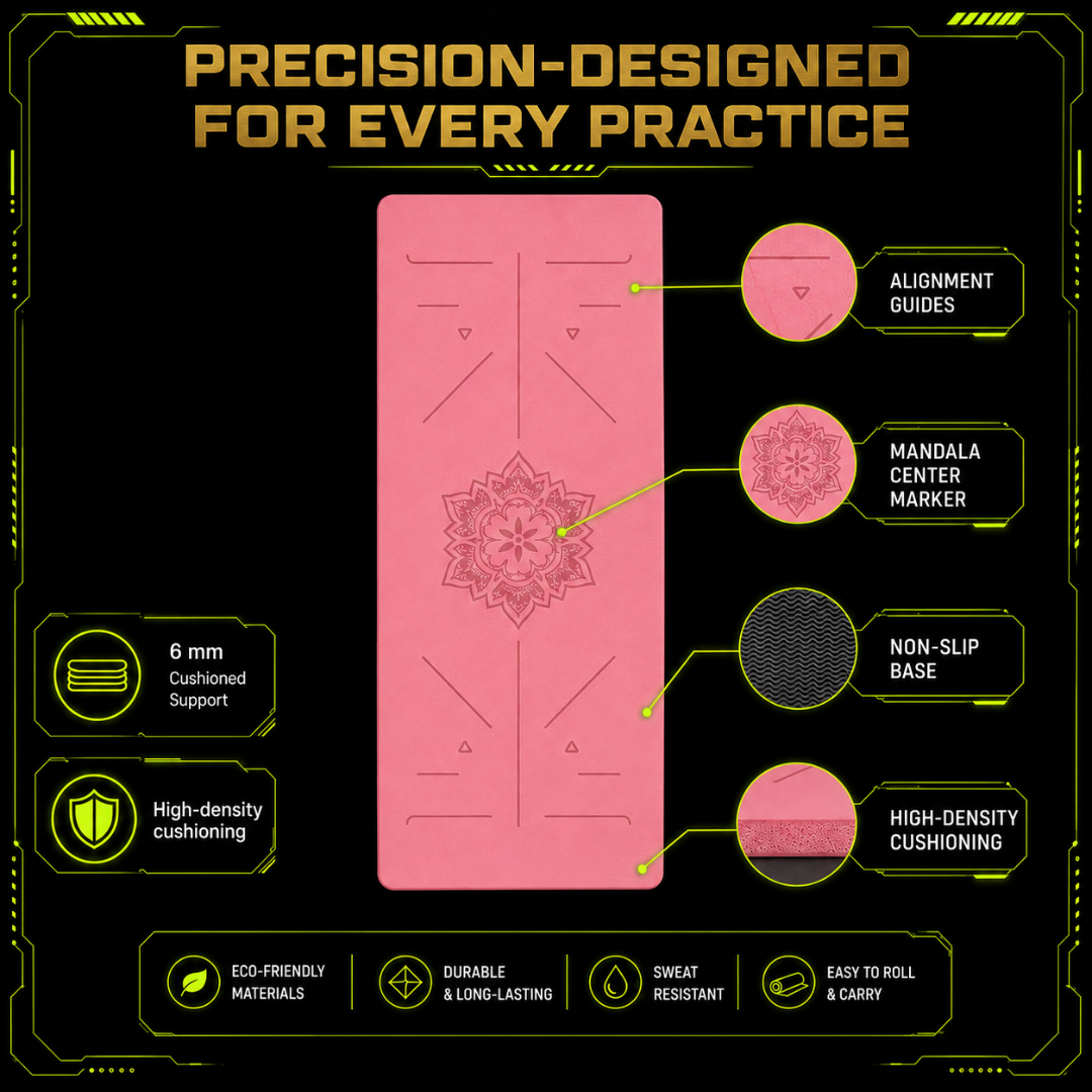 Anti-Slip Yoga Mat | Non-Slip Exercise Mat | Cushioned Fitness Mat for Yoga, Pilates & Home Workouts | Available in 8 Colors
