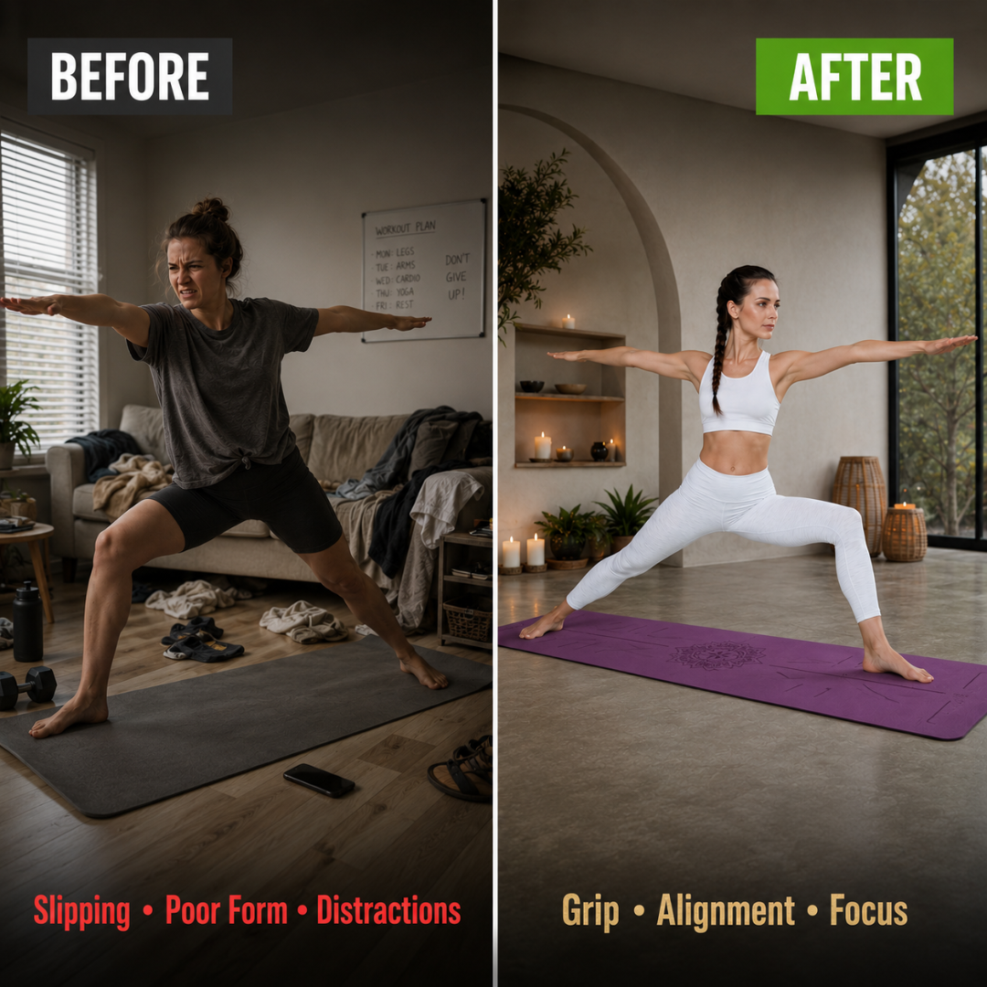 Anti-Slip Yoga Mat | Non-Slip Exercise Mat | Cushioned Fitness Mat for Yoga, Pilates & Home Workouts | Available in 8 Colors