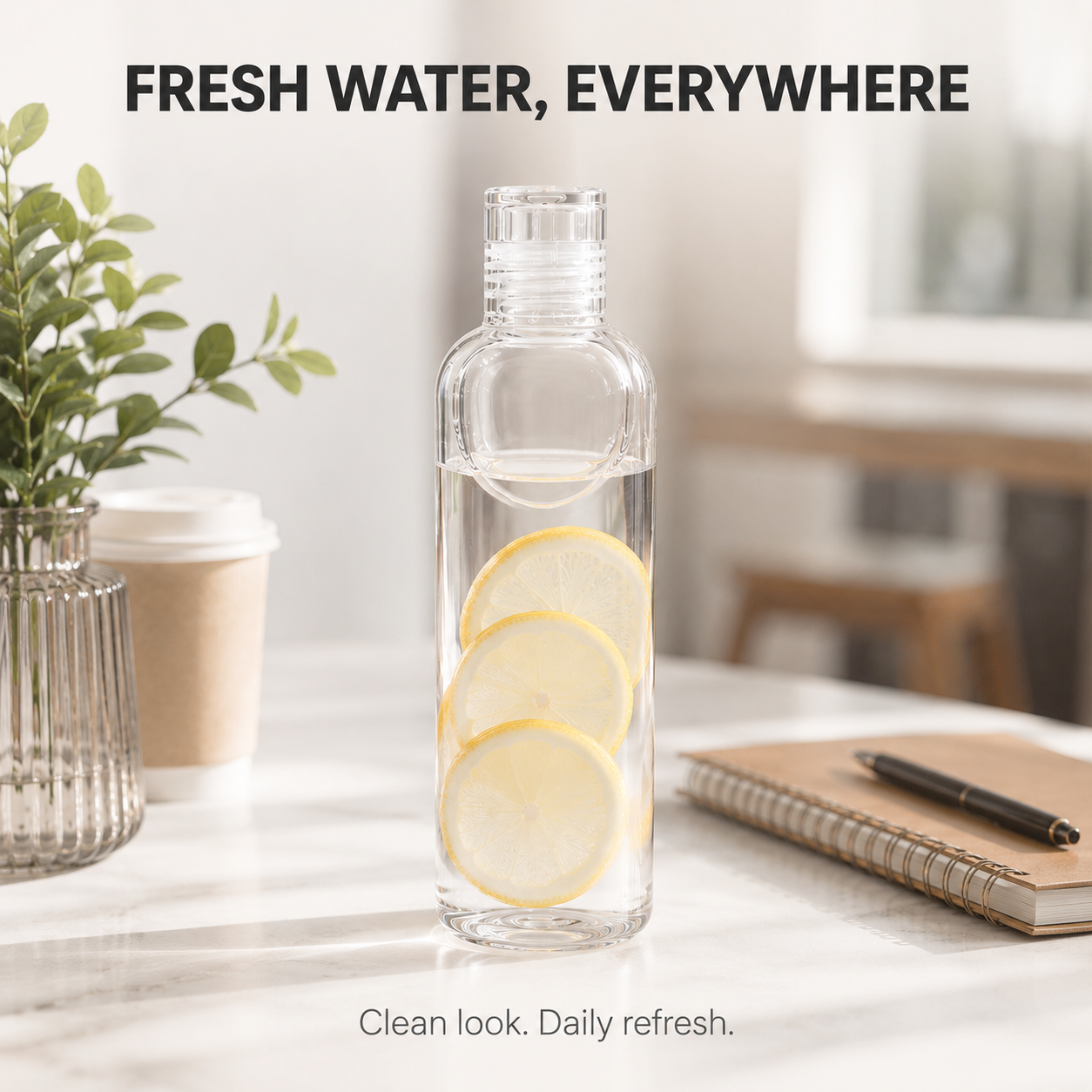 Transparent Water Bottle | Portable Clear Drink Bottle | Simple Reusable Juice Milk Bottle for Travel Daily Use