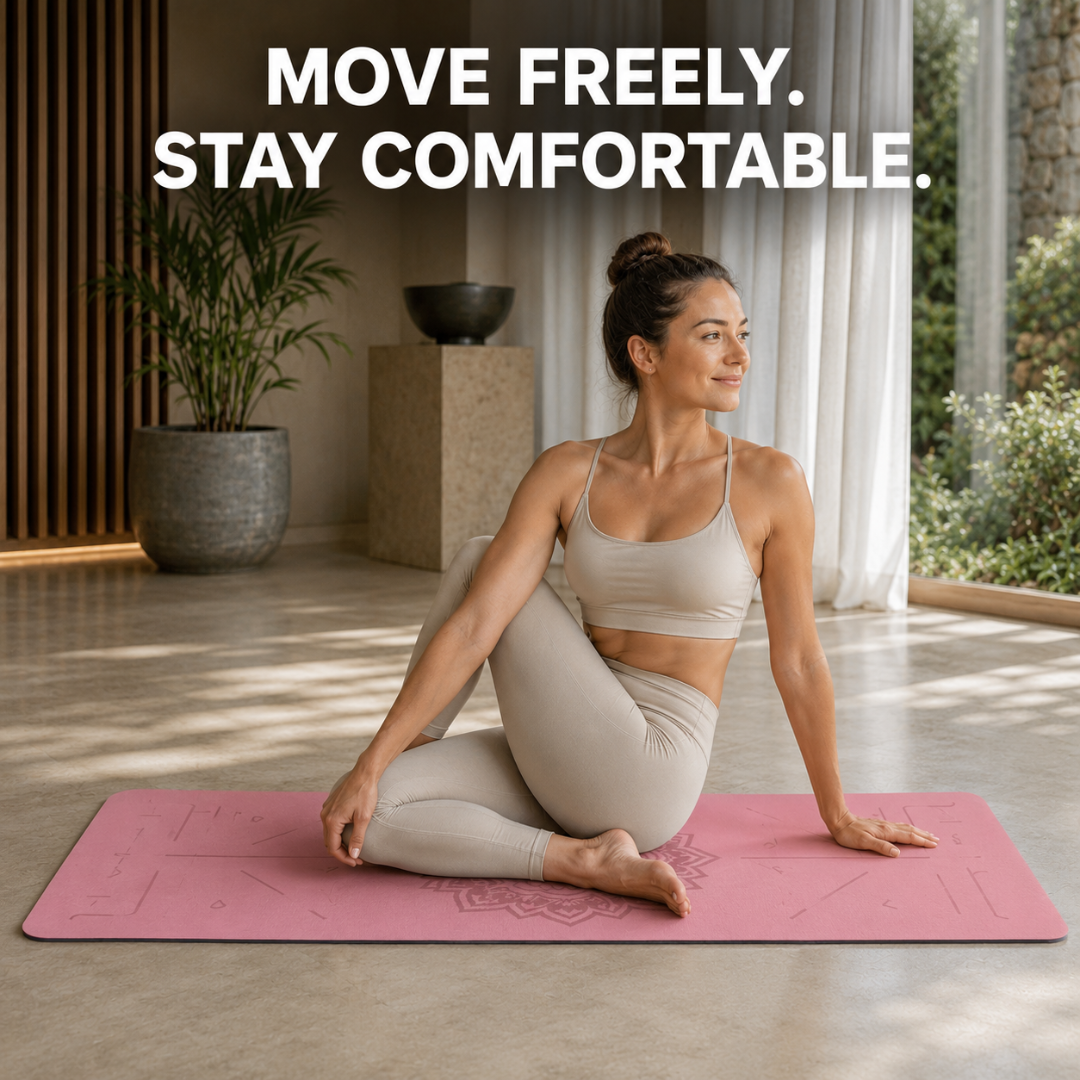 Anti-Slip Yoga Mat | Non-Slip Exercise Mat | Cushioned Fitness Mat for Yoga, Pilates & Home Workouts | Available in 8 Colors