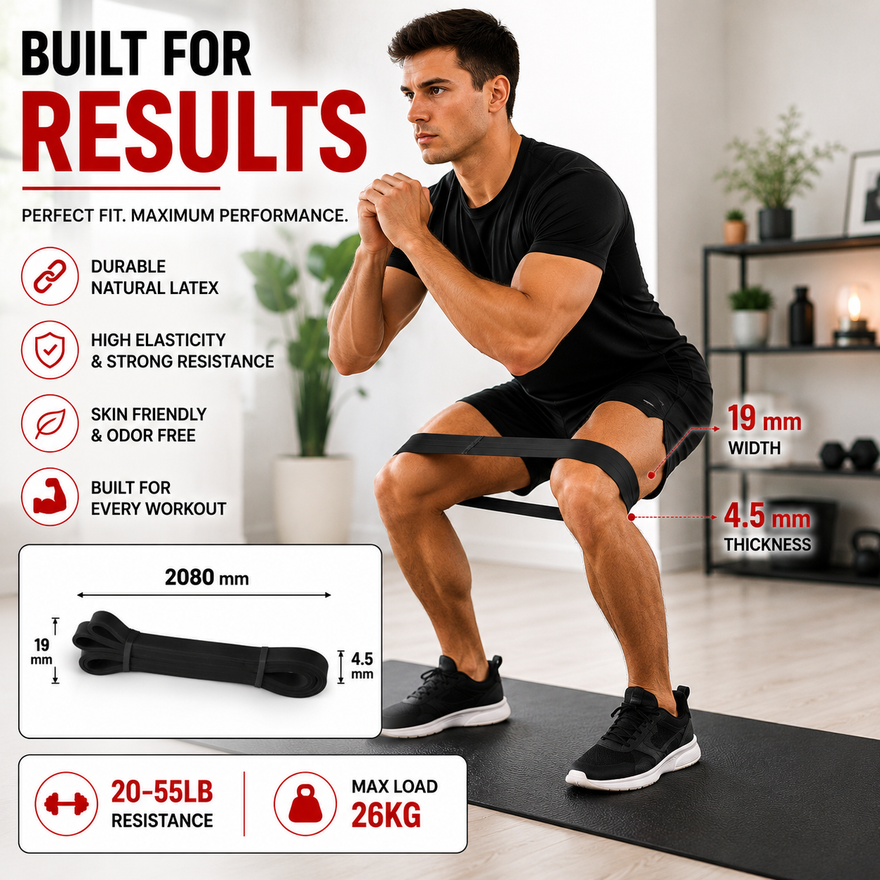 Pull Up Assistance Resistance Bands Set Latex Strength Training Fitness Workout Equipment