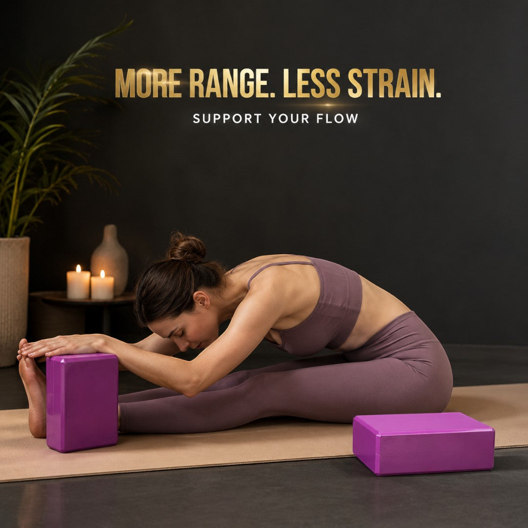 EVA Yoga Block Pair | High Density Foam Support Bricks | Stretch Balance Aid For Pilates, Home Studio Practice And Deep Stretch Support