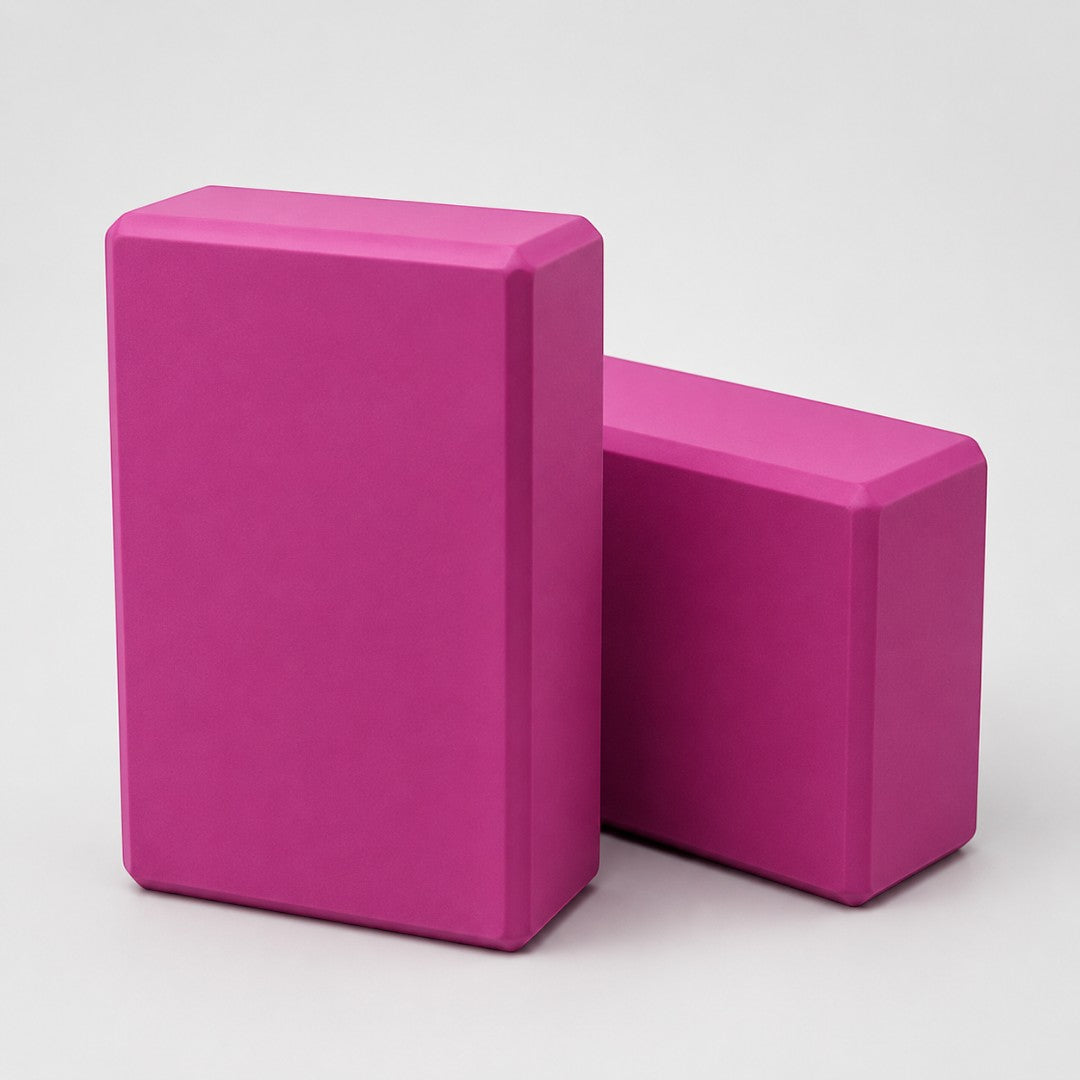 EVA Yoga Block Pair | High Density Foam Support Bricks | Stretch Balance Aid For Pilates, Home Studio Practice And Deep Stretch Support