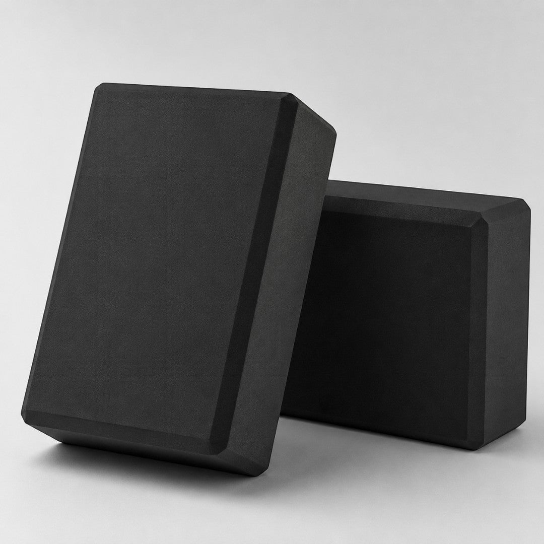 EVA Yoga Block Pair | High Density Foam Support Bricks | Stretch Balance Aid For Pilates, Home Studio Practice And Deep Stretch Support