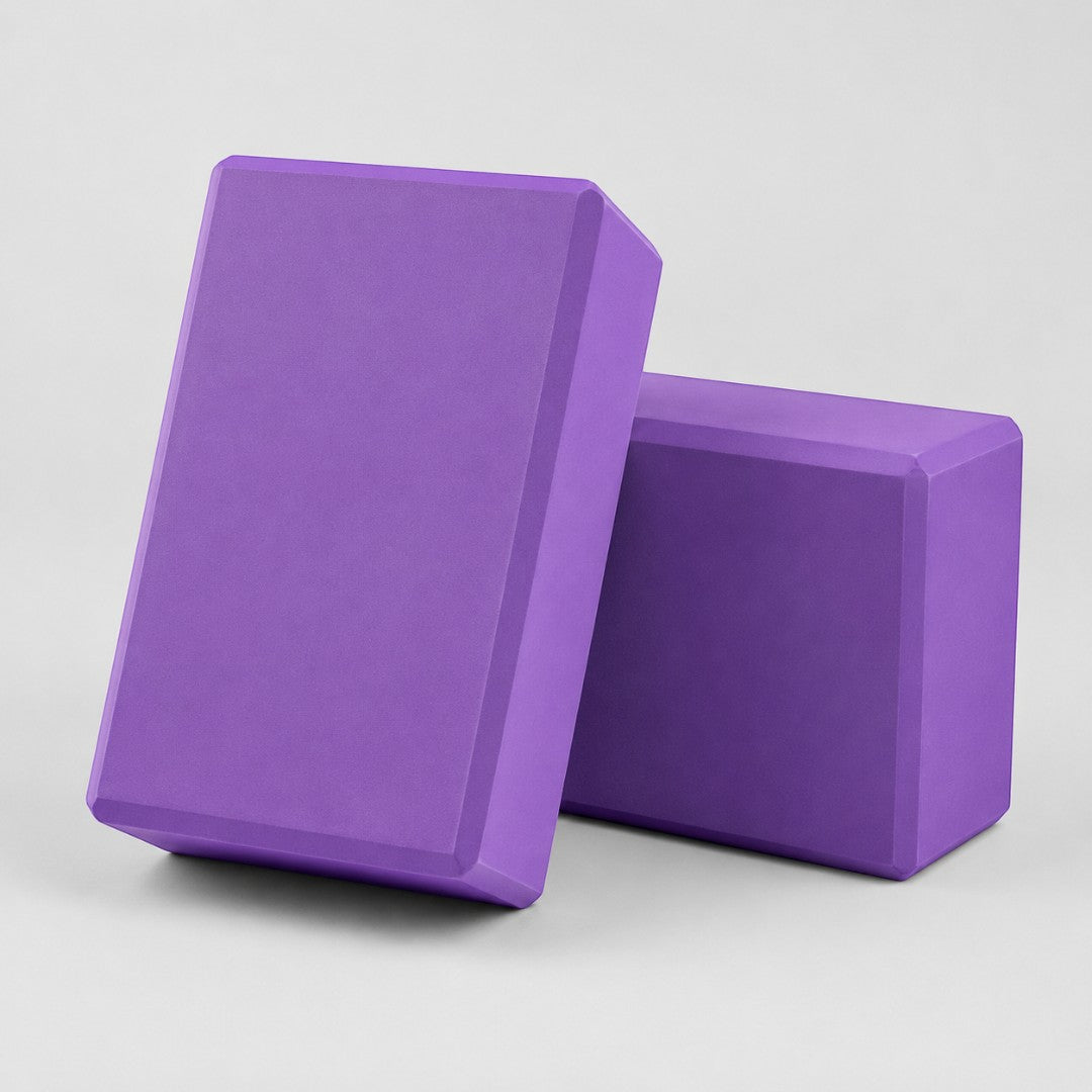 EVA Yoga Block Pair | High Density Foam Support Bricks | Stretch Balance Aid For Pilates, Home Studio Practice And Deep Stretch Support