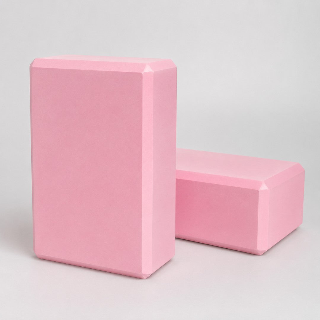 EVA Yoga Block Pair | High Density Foam Support Bricks | Stretch Balance Aid For Pilates, Home Studio Practice And Deep Stretch Support