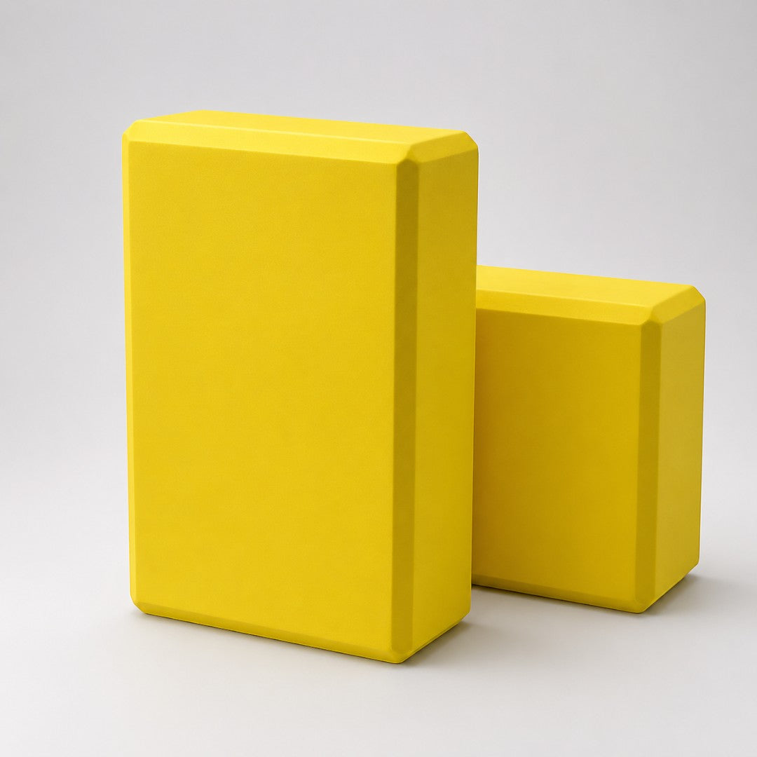 EVA Yoga Block Pair | High Density Foam Support Bricks | Stretch Balance Aid For Pilates, Home Studio Practice And Deep Stretch Support
