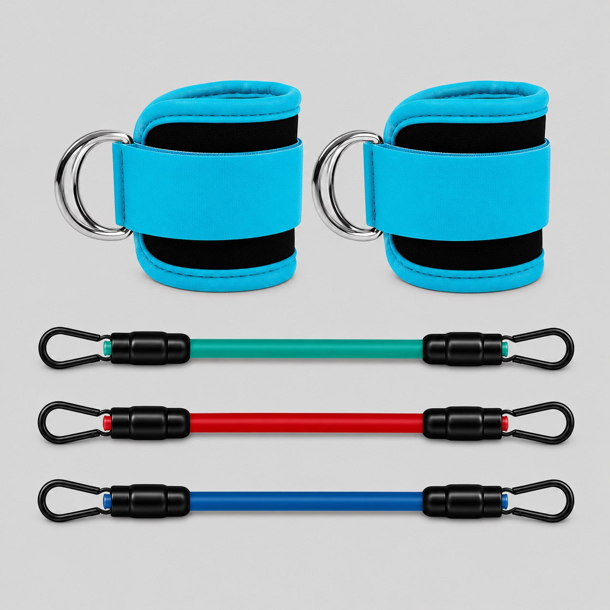 Ankle Strap Resistance Band Set for Glute Workouts – Adjustable Ankle Cuffs with Resistance Bands for Legs & Booty Training
