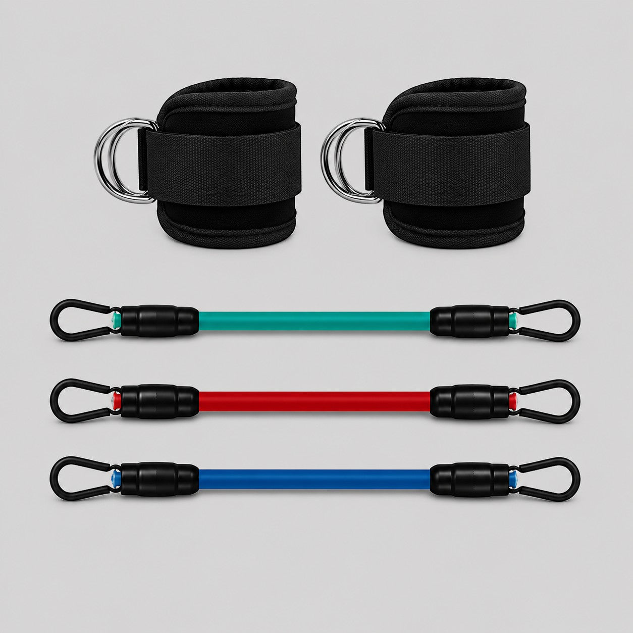 Ankle Strap Resistance Band Set for Glute Workouts – Adjustable Ankle Cuffs with Resistance Bands for Legs & Booty Training