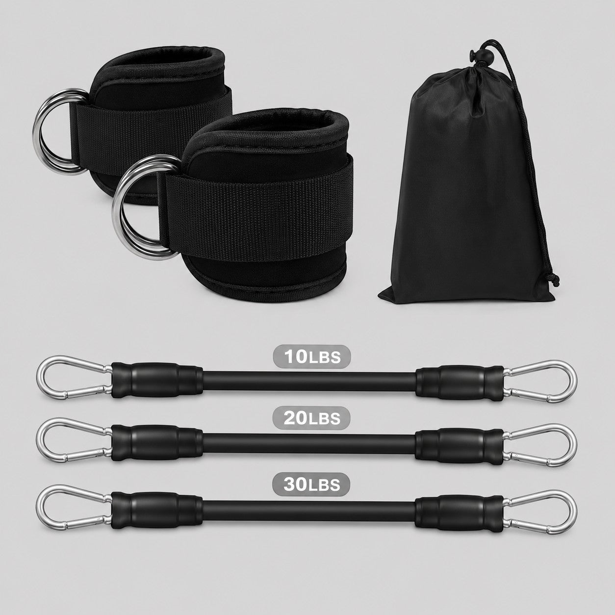 Ankle Strap Resistance Band Set for Glute Workouts – Adjustable Ankle Cuffs with Resistance Bands for Legs & Booty Training
