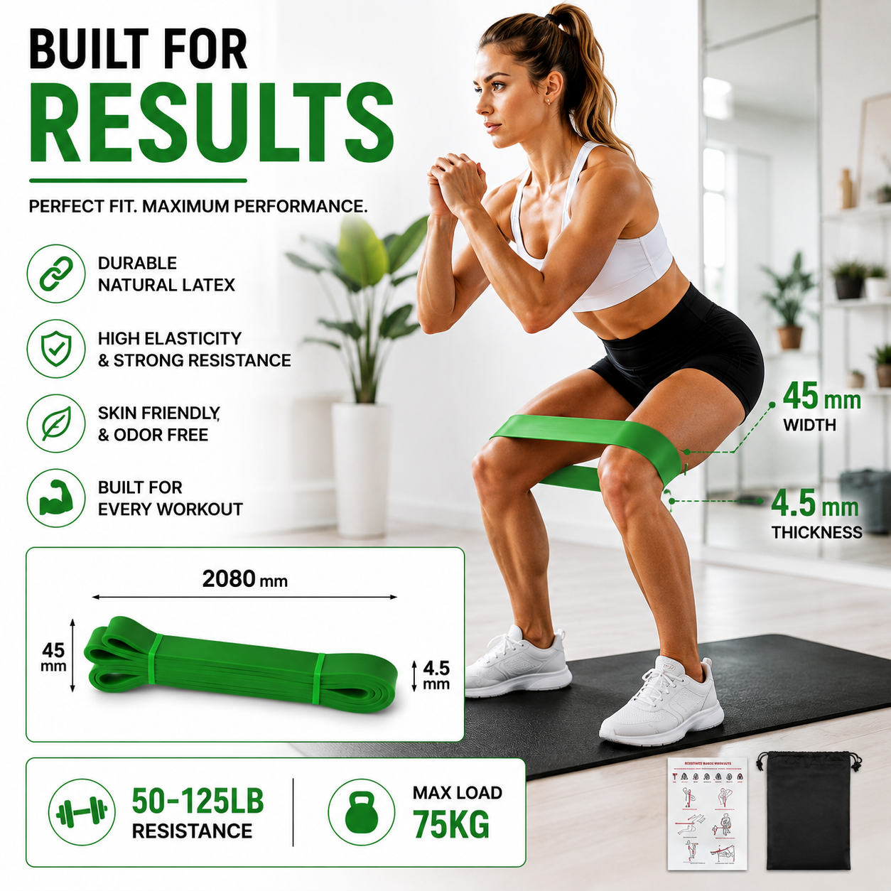 Pull Up Assistance Resistance Bands Set Latex Strength Training Fitness Workout Equipment