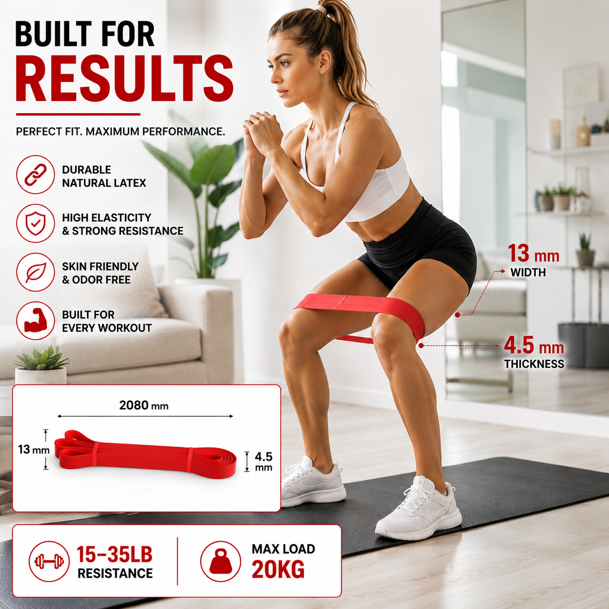 Pull Up Assistance Resistance Bands Set Latex Strength Training Fitness Workout Equipment