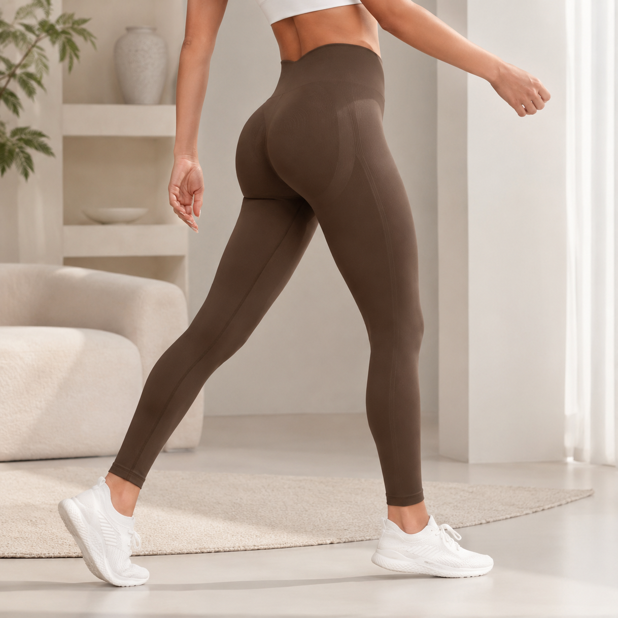 Seamless Sculpting Leggings | High Waist Yoga Pants | Contour Workout Tights | Gym Fitness Bottoms