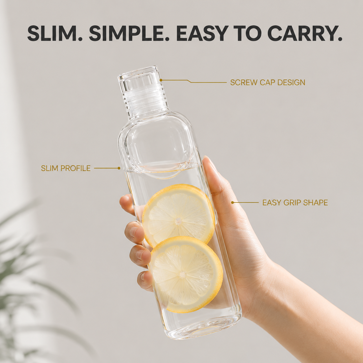 Transparent Water Bottle | Portable Clear Drink Bottle | Simple Reusable Juice Milk Bottle for Travel Daily Use