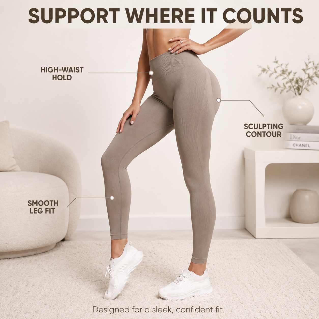 Seamless Sculpting Leggings | High Waist Yoga Pants | Contour Workout Tights | Gym Fitness Bottoms